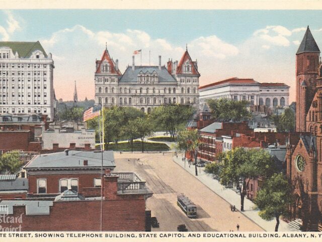 State Street, Showing Telephone Building, State Capitol and Educational Building