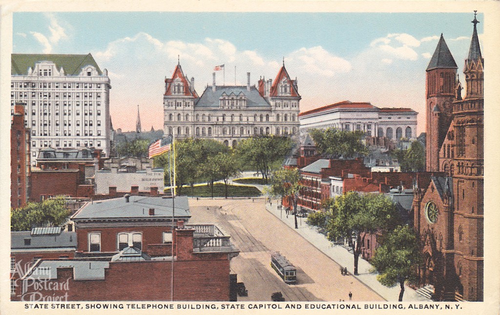 State Street, Showing Telephone Building, State Capitol and Educational Building