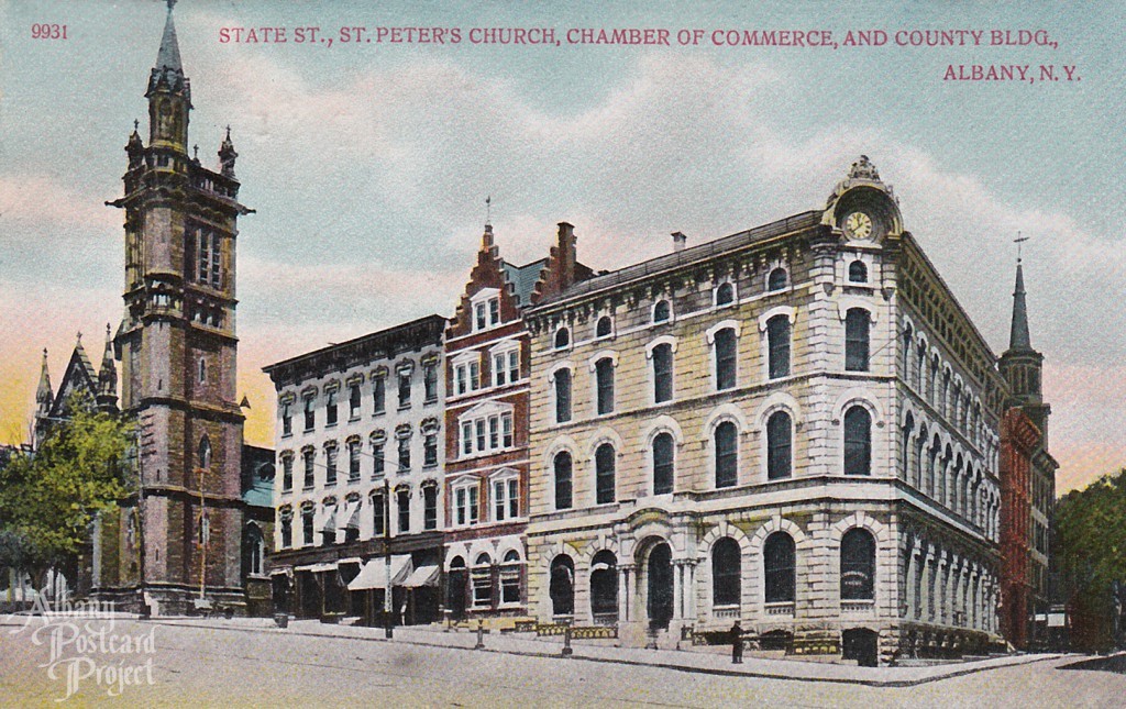 State St, St Peters Church, Chamber of Commerce and County Bldg