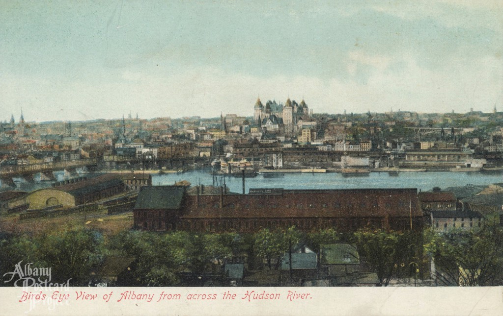 Birds Eye View of Albany from across the Hudson River