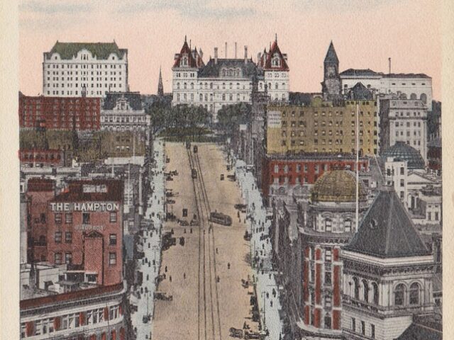 Looking up State Street from D. & H. Building