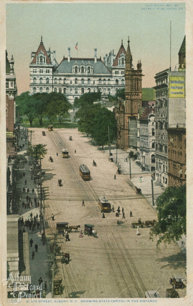 State Street showing State Capitol in the Distance