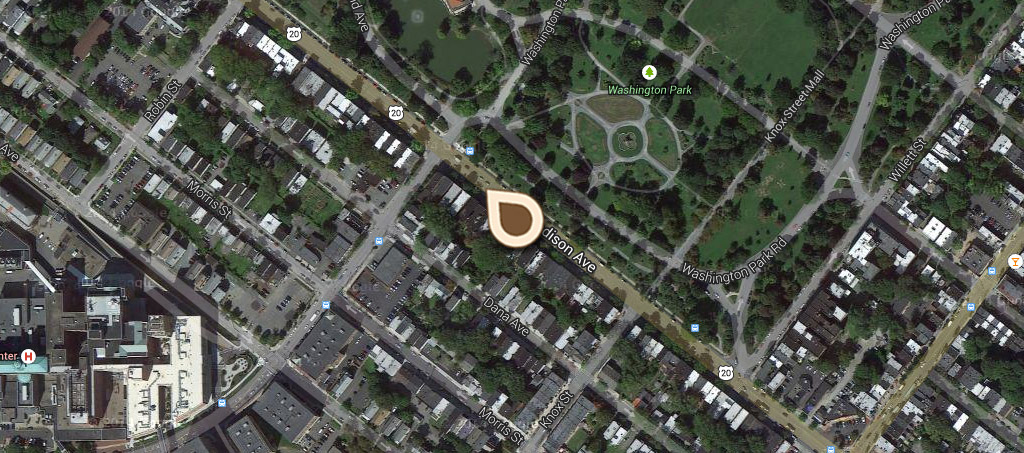 Map Madison Avenue near Washington Park
