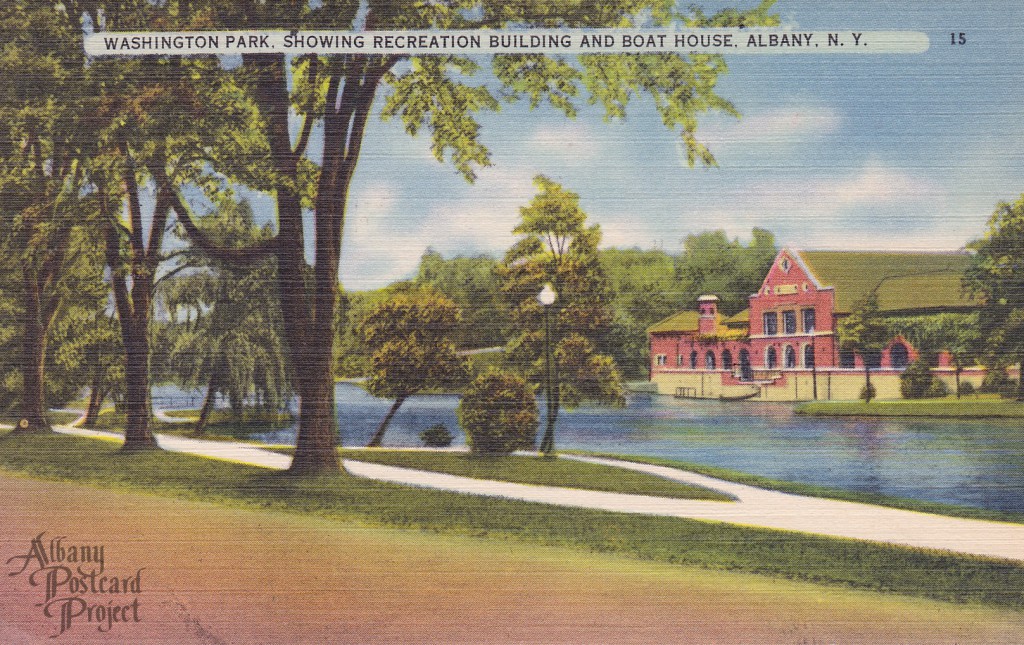 Washington Park, Showing Recreation Building and Boat House