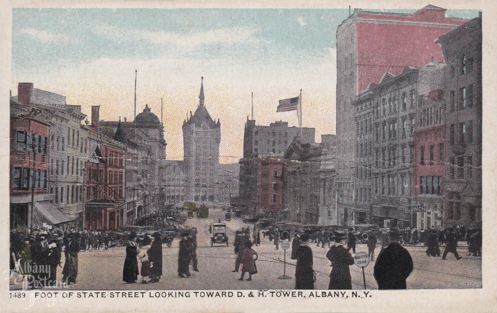 Foot of State Street Looking Toward D&H Tower