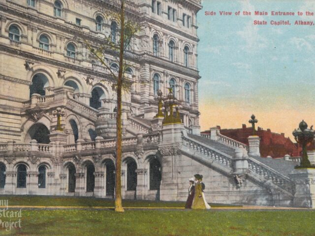 Side View of the Main Entrance to the NY State Capitol