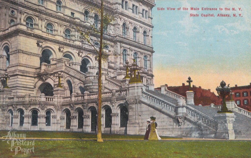 Side View of the Main Entrance to the NY State Capitol