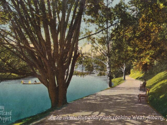 Lake in Washington Park looking West