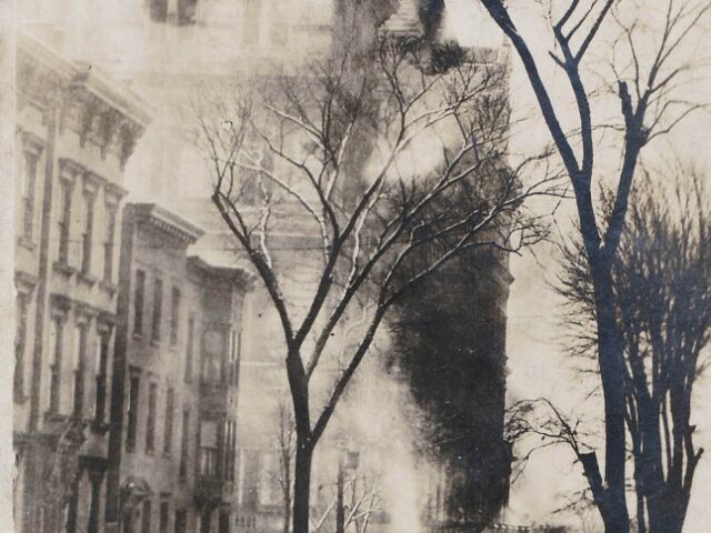 South Tower, Albany NY State Capitol in Flames NYS Capitol Fire Mar 29 1911